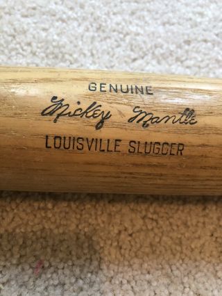 Mickey Mantle Baseball Bat 35 Inch Rare Size Old Antique Louisville Slugger