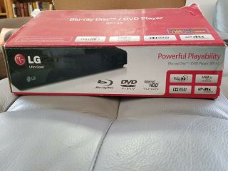 Lg Blu - Ray Dvd Player W Remote,  Power Cord Bp145 Cleaned Rarely Great
