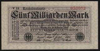 1923 5 Billion Mark Germany Vintage Old Paper Money Banknote Currency Rare Aunc