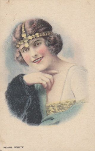 Pearl White - 1910s Theatre & Silent Movie Actress Kline Poster Postcard/ Rare