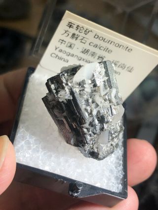 Rare Bournonite With Calcite Find From Chen Zhou Hu Nan China