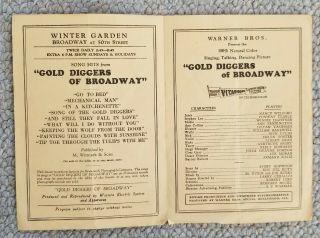 1929 GOLD DIGGERS OF BROADWAY Vitaphone Early Color Talkie 4 page program RARE 2