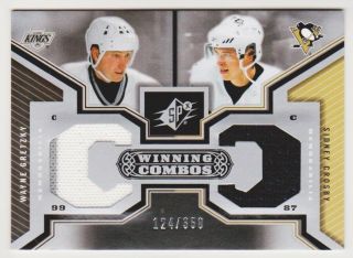 05 - 06 Sidney Crosby / Gretzky Spx Winning Combos Rookie Rare 3 Color Jersey /350