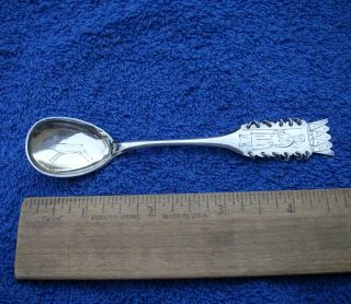 Swedish 830 Silver Saami Style Spoon W/rings - Engraved Reindeer - Maker Cop