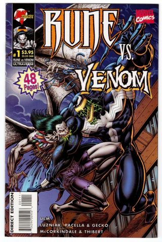 Rune Vs Venom 1 (malibu Comics 1995) Low Print Rare Nm,  9.  6