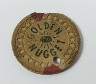 Golden Nugget Las Vegas Nevada $5 Casino Poker Chip Drilled Clipped Rare