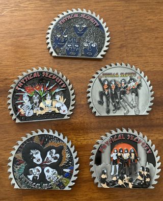 Kiss Challenge Coins Set Of 5 Rare 1/100 Made Paul Eric Peter Gene Ace Creatures