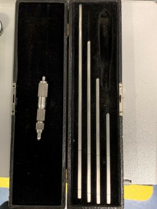 Antique Starrett Inside Diameter Micrometer Set Machinist Collectibles Late 1890