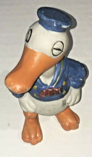 Rare Donald Duck Copyright Walt Disney Bisque Figurine,  4 1/2 " Tall