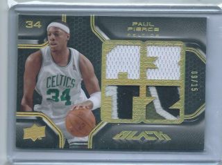 2008 Ud Black Paul Pierce Quad Jersey Patch S/n /15 3 - Color Rare Celtics