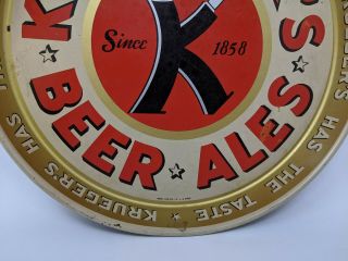 Krueger ' s Beer and Ales Serving Tray Red and Gold Very Rare 2