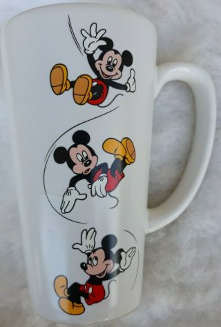 Very Rare Disney Store Mickey Mouse 12 Ounce 6 " Tall Sliding Down The Mug/cup