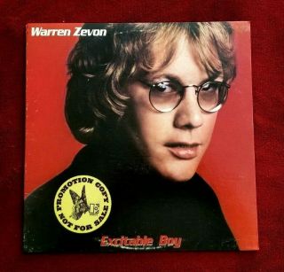 Warren Zevon Excitable Boy Rare White Label Promo Lp Record With Inner & Blurb