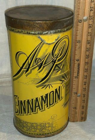 Antique A&p Cinnamon Spice Tin Litho Can Sultana Spice Mills Grandmother Graphic