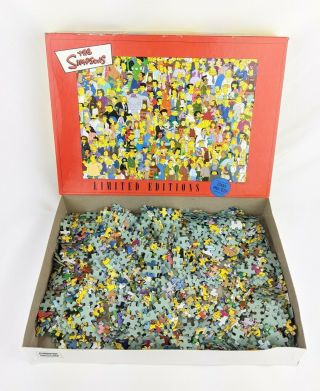 2001 The Simpsons Rare 1000 Piece Jigsaw Puzzle Limited Edition Character Mural