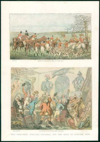 1890 Antique Colour Fine Art Print - Sporting Pictures Fox Hunting (309)
