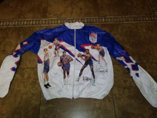 Rare Vtg Usa Dream Team 1992 L Men 90s Usa Track Nba Jordan Magic Bird Tyvek
