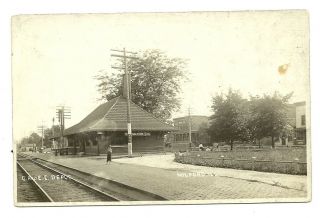 Rare 1911 Milford Illinois Real Photo Rppc View Of G & Ec Railroad Station Depot