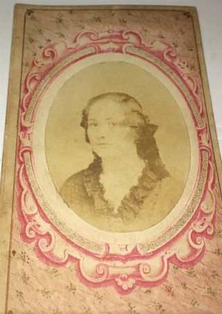Rare Antique American Civil War Era Woman,  Miss Hamilton C.  1862 Cdv Photo Us