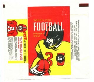 1958 Topps Football 5 - Cent Wax Pack Wrapper Very Rare