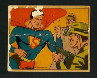 Superman Vs.  Bank Robbers 1940 Gum Inc.  Superman 6 - Rare - G/vg
