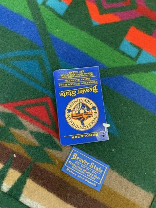 Rare PENDLETON WOOLEN MILLS BEAVER STATE INDIAN BLANKET ROBE Colorful 64x80 2