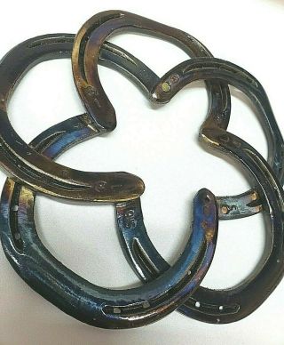 Horse Shoe Rare Star Flower Horseshoe Unique Lucky Wall Decor Old Good Luck