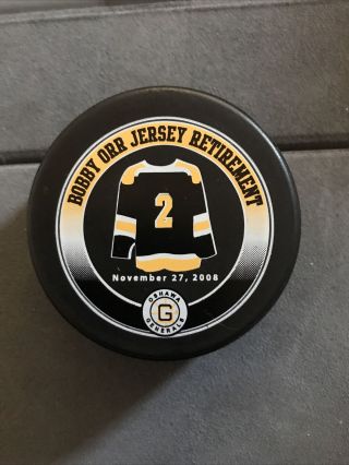 Oshawa Generals Bobby Orr Jersey Ret.  11/27/08 Ohl Game Puck Extremely Rare