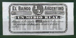 Argentina Ps1517 1/2 Pesos 1869 Unc Rare