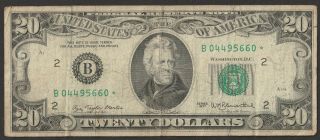 1977 (b) $20 Twenty Dollar Bill Federal Reserve Note B 04495660 Star Rare