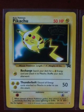 MEW 8 & Pikachu 4 Black Star Promo WB Stamped - Pokemon Card - NEAR 2