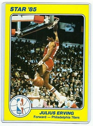 1984 - 85 Star Co Julius Erving Court Kings 5x7 Sharp Rare Isse Dr.  J 76ers Nets