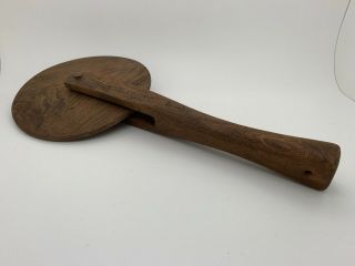 Antique Wooden Industrial Cloth Measuring? Tool/wheel - Treen