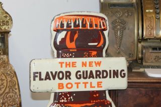 1939 RARE Orange Crush Soda Embossed Tin Bottle Advertising Sign B - 681 SS CO 2