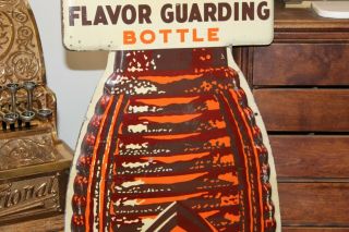 1939 RARE Orange Crush Soda Embossed Tin Bottle Advertising Sign B - 681 SS CO 3