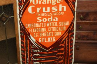 1939 RARE Orange Crush Soda Embossed Tin Bottle Advertising Sign B - 681 SS CO 4