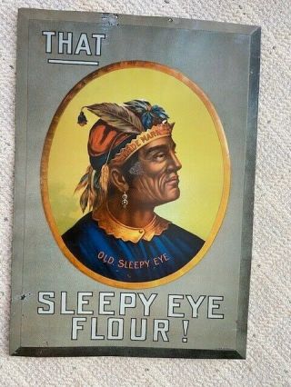 Sleepy Eye Flour Medal Sign Very Rare