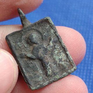 Ancient Bronze Little Amulet Icon Kievan Rus 10 - 12 Century