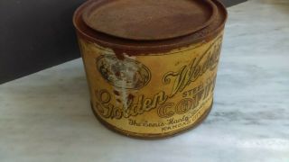 Antique Vintage Golden Wedding Steel Cut Coffee Can Tin Ennis Kansas City