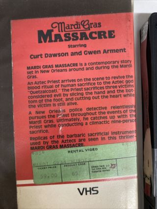 MARDI GRAS MASSACRE VHS VCI cut Box Cult Horror Sov Oop Rare Htf Sacrifice Cops 2