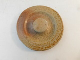 Vintage Stoneware Crock Jar Lid With Knob Handle 4 3/4 In