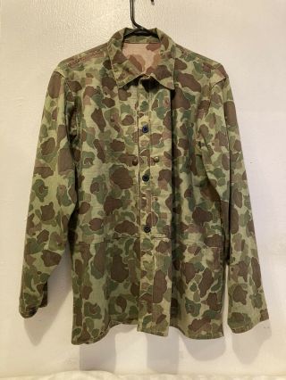 Wwii Usmc Us Marine Corps P44 Frogskin Hbt Camouflage Jacket Rare (40)