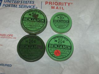 Vintage Benjamin H/c.  22 Cal Pellets Rare Collector Tins Made In St Louis,  Mo