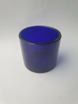Cobalt Blue Glass Liner Insert Salt / Mustard / Pepper 54mm Dia X 48mm Tall