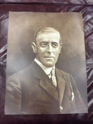 Rare Antique Vintage 1916 Woodrow Wilson Photogravure Art Print.  Tabor Prang Co.