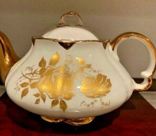 Ellgreave A Div Of Wood & Sons Teapot Rose Gold England Ironstone 2872