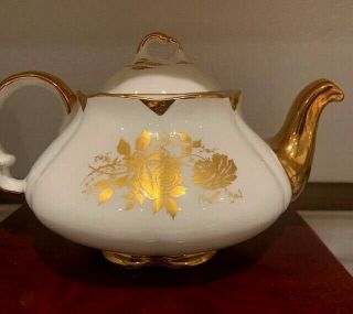 Ellgreave A Div of Wood & Sons Teapot Rose Gold England Ironstone 2872 2