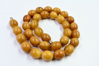 Cognac Old German Pressed Amber Bead Necklace 39,  6g Rare Antique Butterscotch