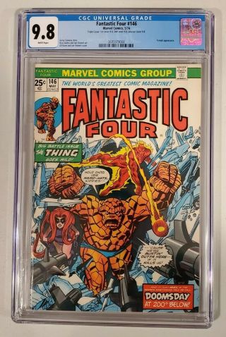 Fantastic Four 147 (marvel 1974) Cgc 9.  8 Wp Triple Cover (rare)