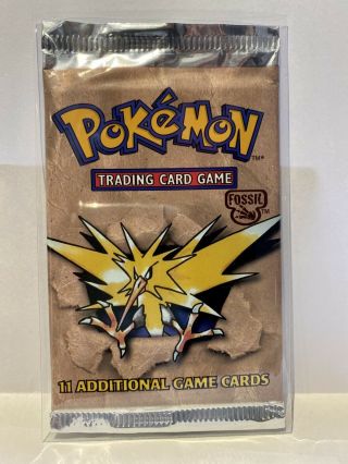 Factory Pokemon Fossil Booster Pack Zapdos Art Wotc 1999 Vintage Rare